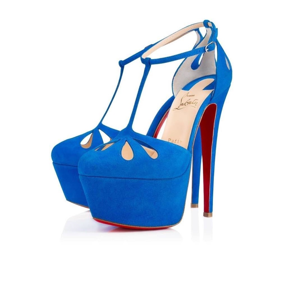 Christian Louboutin BLUE Amyada Platform Pumps Sandals